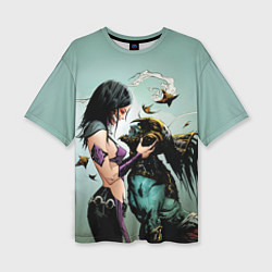 Женская футболка оверсайз Mileena & Kotal Kahn - Mortal Kombat