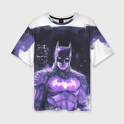 Футболка оверсайз женская Бэтмен рисованный стиль, цвет: 3D-принт