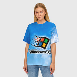 Футболка оверсайз женская Mindows 98 logo, цвет: 3D-принт — фото 2