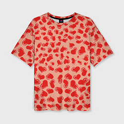Футболка оверсайз женская Сердца любви, цвет: 3D-принт