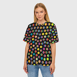 Футболка оверсайз женская Конфетти, цвет: 3D-принт — фото 2