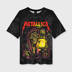 Футболка оверсайз женская Metallica - skeleton with a lantern, цвет: 3D-принт