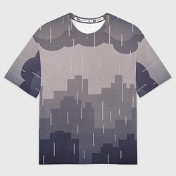 Футболка оверсайз женская Вечерний дождь, цвет: 3D-принт