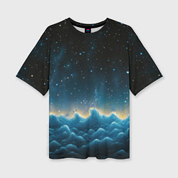 Футболка оверсайз женская Облака и черное небо текстура, цвет: 3D-принт