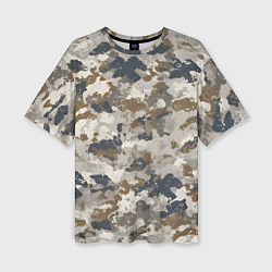 Футболка оверсайз женская Светлый камуфляж, цвет: 3D-принт