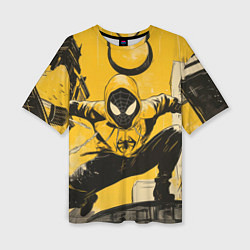 Футболка оверсайз женская Черный человек-паук, цвет: 3D-принт