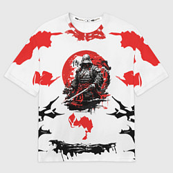 Женская футболка оверсайз Кодекс самурая ниндзя