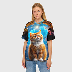 Футболка оверсайз женская Манчкин в космосе, цвет: 3D-принт — фото 2