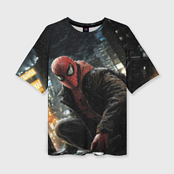 Футболка оверсайз женская Человек-паук и поздняя ночь, цвет: 3D-принт