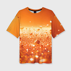 Футболка оверсайз женская Оранжевые блестящие частицы текстура, цвет: 3D-принт