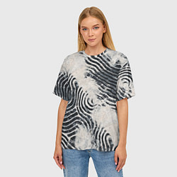 Футболка оверсайз женская Текстура гранж - абстрактные линии, цвет: 3D-принт — фото 2