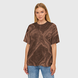 Футболка оверсайз женская Коричневый абстракция в точку, цвет: 3D-принт — фото 2