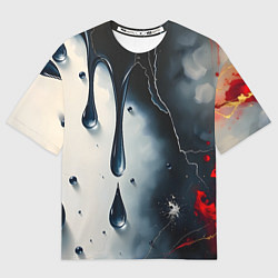 Женская футболка оверсайз Сюрреалистичная абстракция с каплями