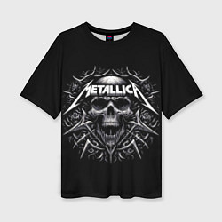 Футболка оверсайз женская Metallica - a skull with roses and thorns, цвет: 3D-принт