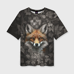 Футболка оверсайз женская Внимательный лис, цвет: 3D-принт