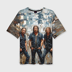 Футболка оверсайз женская Metallica масляной краской, цвет: 3D-принт