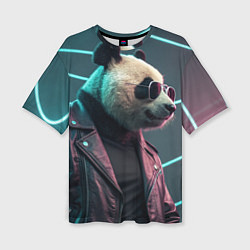 Футболка оверсайз женская Cyberpunk panda, цвет: 3D-принт