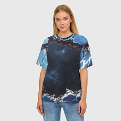 Футболка оверсайз женская Объемная дыра в стене текстура, цвет: 3D-принт — фото 2