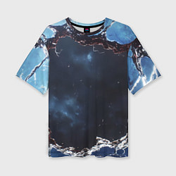 Женская футболка оверсайз Объемная дыра в стене текстура