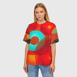 Футболка оверсайз женская Оптическая абстракция с кругами, цвет: 3D-принт — фото 2