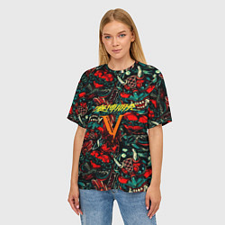 Футболка оверсайз женская God of War битва огня, цвет: 3D-принт — фото 2