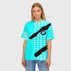 Футболка оверсайз женская BMW sport краски, цвет: 3D-принт — фото 2