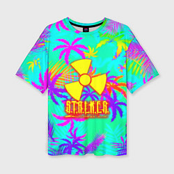 Футболка оверсайз женская Stalker тропики из гта, цвет: 3D-принт