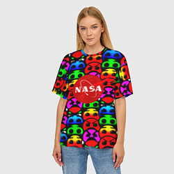 Футболка оверсайз женская NASA smile, цвет: 3D-принт — фото 2