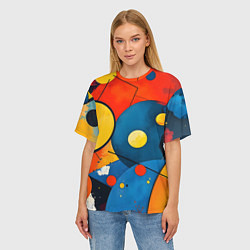 Футболка оверсайз женская Динамичный красочный паттерн, цвет: 3D-принт — фото 2