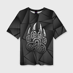 Футболка оверсайз женская Велес лапа медведя, цвет: 3D-принт