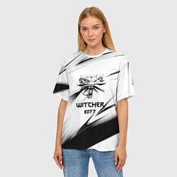 Футболка оверсайз женская Ведьмак stripes, цвет: 3D-принт — фото 2