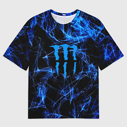 Футболка оверсайз женская Monster energy искры дымы, цвет: 3D-принт