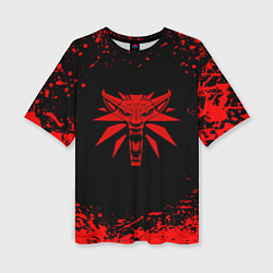 Футболка оверсайз женская Ведьмак красные краски, цвет: 3D-принт