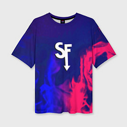 Футболка оверсайз женская Sally face neon flame, цвет: 3D-принт