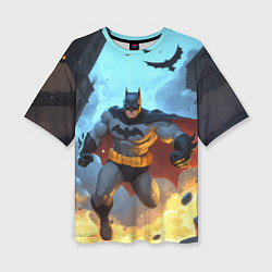 Футболка оверсайз женская Бэтмен в прыжке, цвет: 3D-принт