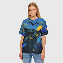 Футболка оверсайз женская Бэтмен в стиле Ван-Гога, цвет: 3D-принт — фото 2