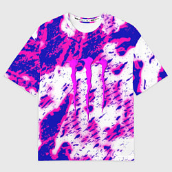 Футболка оверсайз женская Monster energy краски гранж, цвет: 3D-принт