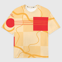 Футболка оверсайз женская Геометрические фигуры и полосы, цвет: 3D-принт