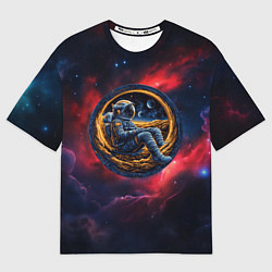 Футболка оверсайз женская Космонавт сидит в луне, цвет: 3D-принт