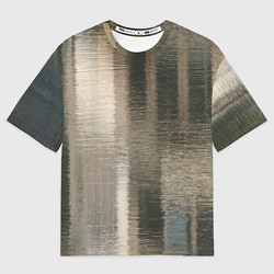 Футболка оверсайз женская Размытые серо-бежевые полосы, цвет: 3D-принт