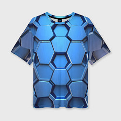 Футболка оверсайз женская Синий бронежилет, цвет: 3D-принт