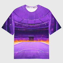Футболка оверсайз женская Фиолетовый стадион, цвет: 3D-принт