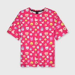 Футболка оверсайз женская Skzoo pattern pink, цвет: 3D-принт