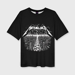Футболка оверсайз женская Metallica - lightnings in metropolis, цвет: 3D-принт