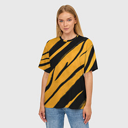 Футболка оверсайз женская Тигровый раскрас, цвет: 3D-принт — фото 2