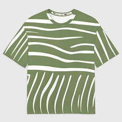Футболка оверсайз женская Полоски зеленой зебры, цвет: 3D-принт