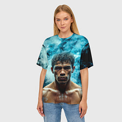 Футболка оверсайз женская Артуро Гатти в дыму, цвет: 3D-принт — фото 2