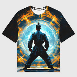 Футболка оверсайз женская Кунг-фу боец, цвет: 3D-принт