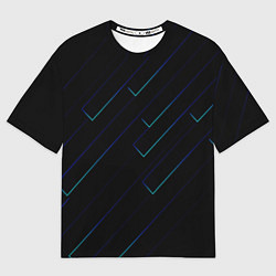 Женская футболка оверсайз Color blue black