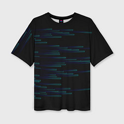 Футболка оверсайз женская Color blue black strip, цвет: 3D-принт